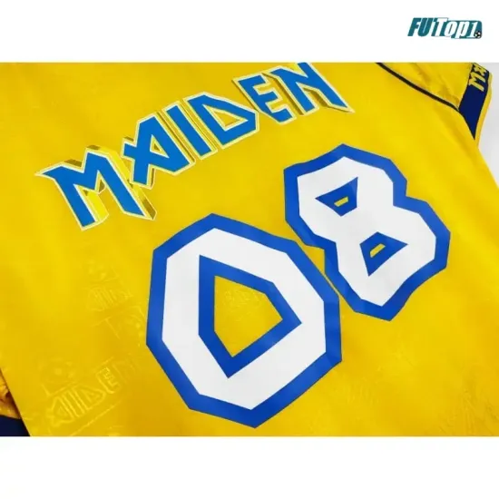 Camiseta West Ham United x Iron Maiden 2008/09 Amarillo Retro