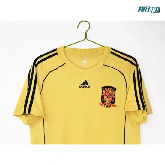 Camiseta España Visitante 2008 Amarillo Retro