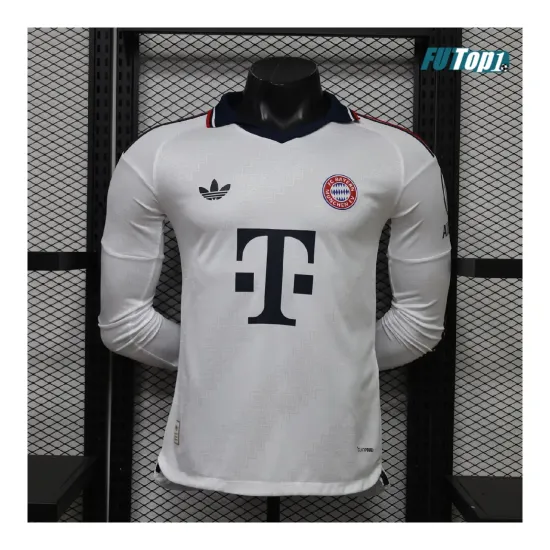 Camiseta Bayern Múnich Visitante 2026/2027 ML Versión Jugador Blanco