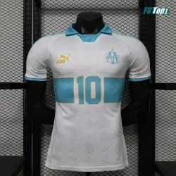 Camiseta 10 Olympique Marsella 2026/2027 Versión Jugador Blanco Retro