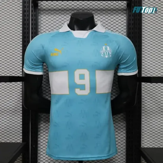 Camiseta 9 Olympique Marsella 2026/2027 Versión Jugador Azul Claro Retro