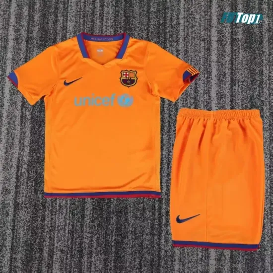 Camiseta Barcelona Visitante 2006/2007 Naranja Niño Kit Retro