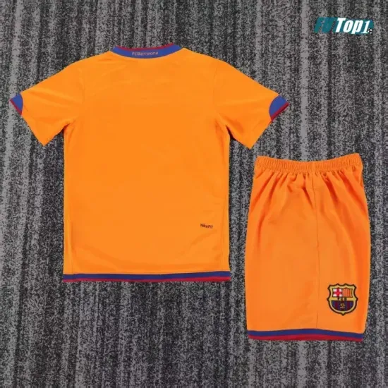 Camiseta Barcelona Visitante 2006/2007 Naranja Niño Kit Retro
