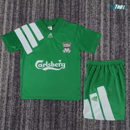 Camiseta Liverpool Visitante 1992/1993 Verde Niño Kit Retro