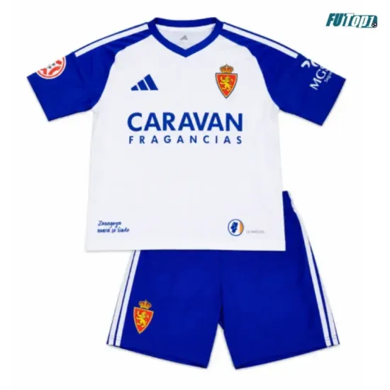 Camiseta Real Zaragoza Local 2026/2027 Blanco/Azul Niño Kit