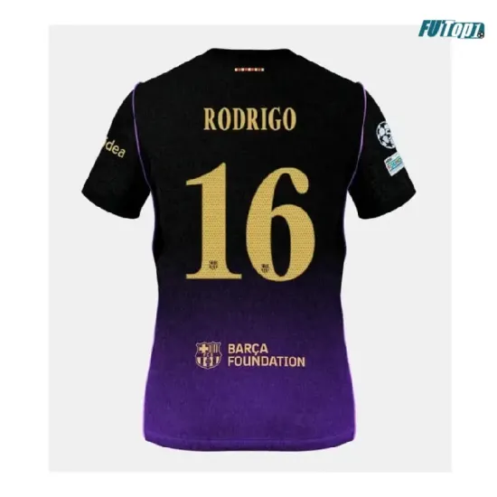 Camiseta RODRIGO 16 Barcelona Visitante 2026/2027 Negro/Morado UCL