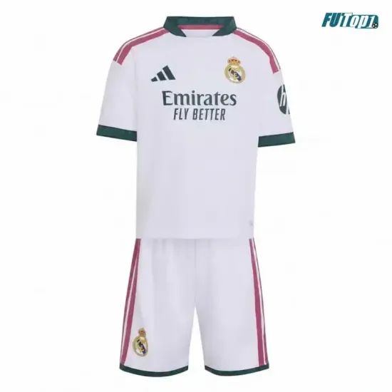 Camiseta C. ESPÍ 19 Real Madrid Local 2026/2027 Blanco Niño Kit con Parche HP
