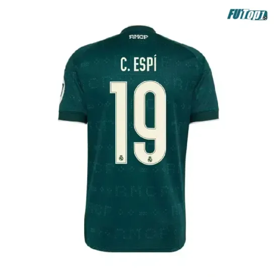 Camiseta C. ESPÍ 19 Real Madrid Visitante 2026/2027 Verde Oscuro con Parche HP