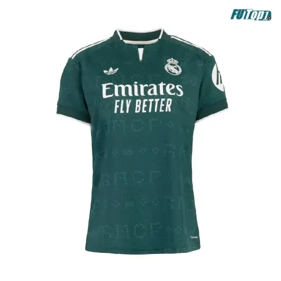 Camiseta Real Madrid Visitante 2026/2027 Verde Oscuro Mujer con Parche HP