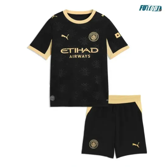 Camiseta Manchester City Visitante 2026/2027 Negro Niño Kit