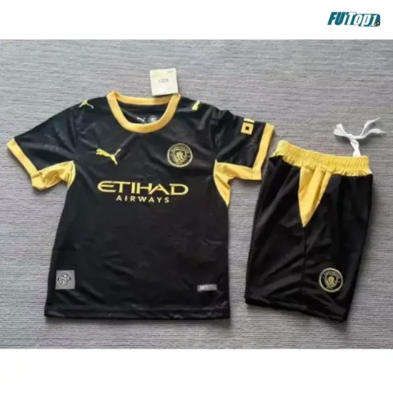 Camiseta Manchester City Visitante 2026/2027 Negro Niño Kit