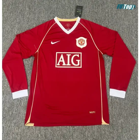 Camiseta Manchester United Local 2006/07 ML Rojo Retro
