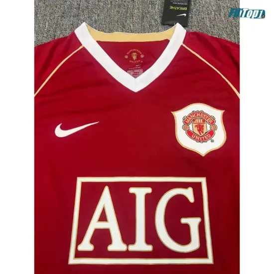 Camiseta Manchester United Local 2006/07 ML Rojo Retro