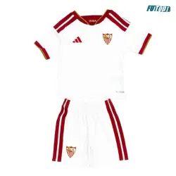 Camiseta Sevilla FC Local 2026/2027 Blanco Niño Kit con Parche La Liga
