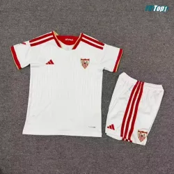 Camiseta Sevilla FC Local 2026/2027 Blanco Niño Kit con Parche La Liga