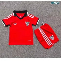 Camiseta Sevilla FC Visitante 2026/2027 Rojo Niño Kit con Parche La Liga