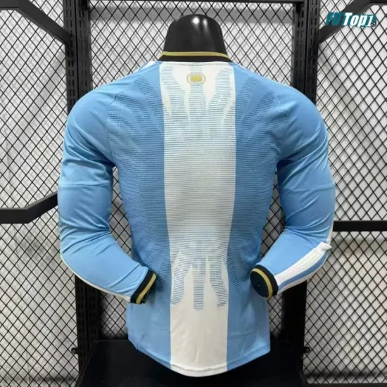 Camiseta Argentina 2026 Messi Edición Despedida ML Versión Jugador Azul/Blanco