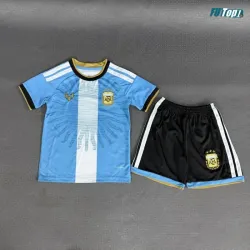 Camiseta Argentina 2026 Messi Edición Despedida Azul/Blanco Niño Kit 