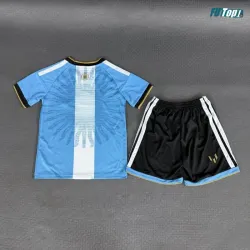 Camiseta Argentina 2026 Messi Edición Despedida Azul/Blanco Niño Kit 