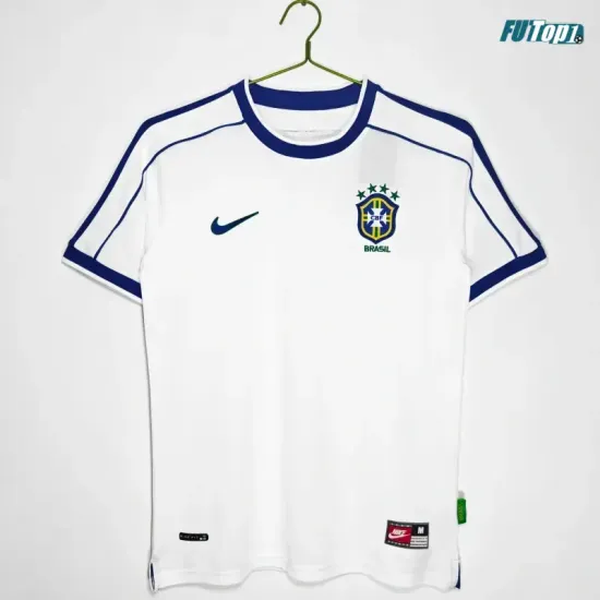 Camiseta Brasil 1998 Blanco Retro