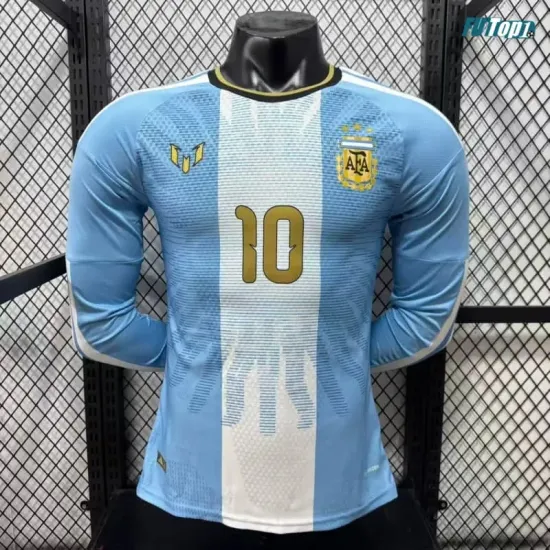 Camiseta MESSI 10 Argentina 2026 Edición Despedida ML Versión Jugador Azul/Blanco