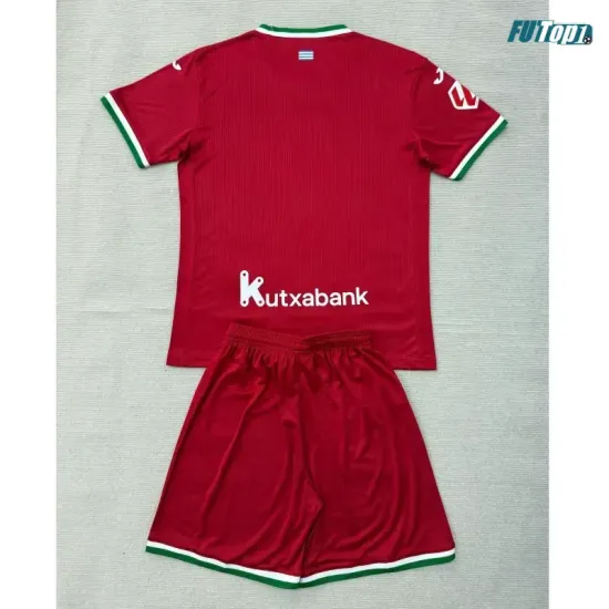 Camiseta Real Sociedad Alternativo 2026/2027 Rojo Niño Kit con Parche La Liga