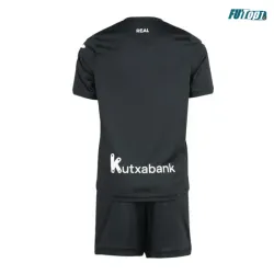 Camiseta Real Sociedad Visitante 2026/2027 Negro Niño Kit con Parche La Liga