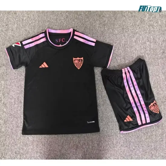 Camiseta Sevilla FC Alternativo 2026/2027 Negro Niño Kit con Parche La Liga