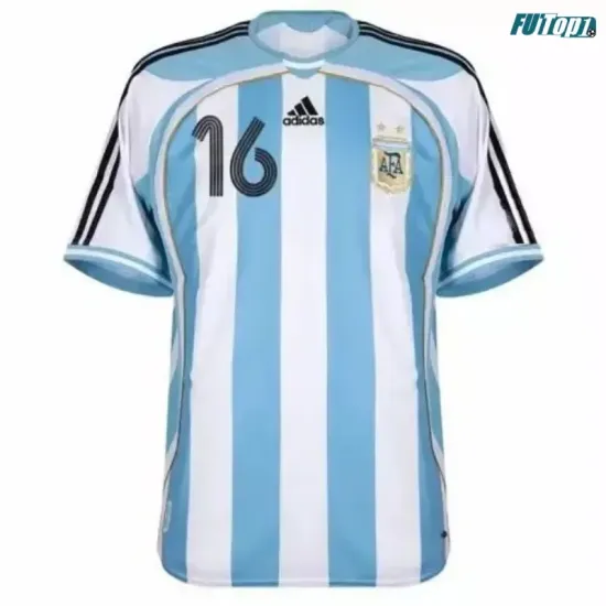Camiseta Aimar 16 Argentina Local 2006 Azul/Blanco Retro