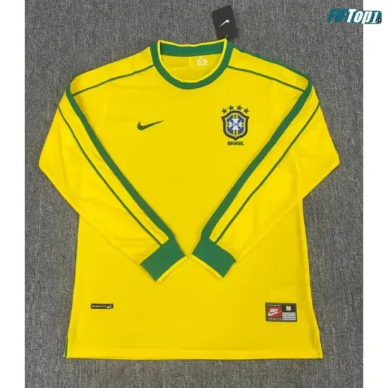 Camiseta Brasil Local 1998 ML Amarillo Retro