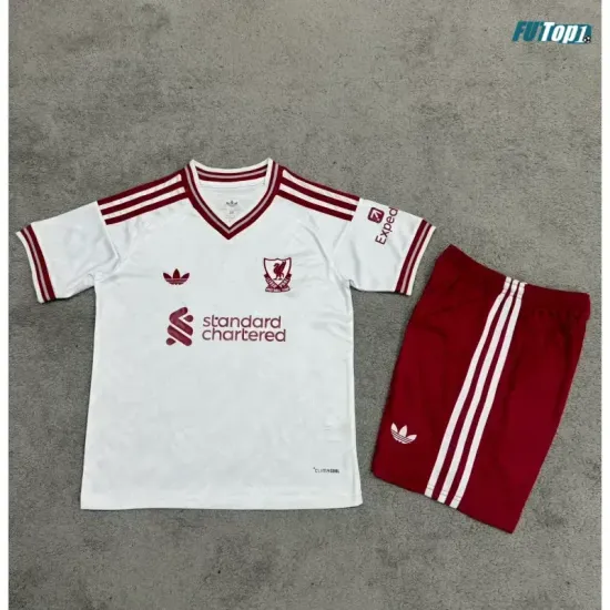 Camiseta Liverpool Visitante 2026/2027 Blanco Niño Kit