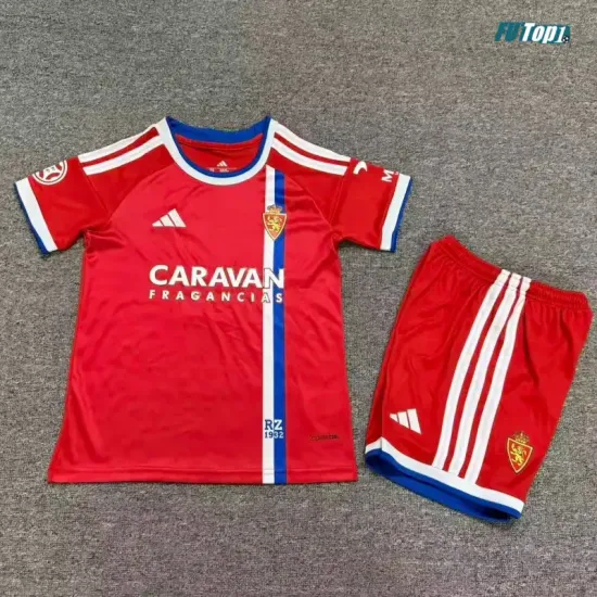 Camiseta Real Zaragoza Visitante 2026/2027 Rojo Niño Kit