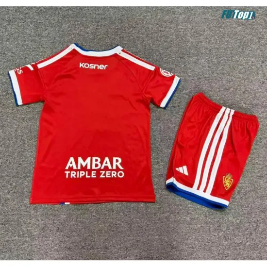 Camiseta Real Zaragoza Visitante 2026/2027 Rojo Niño Kit