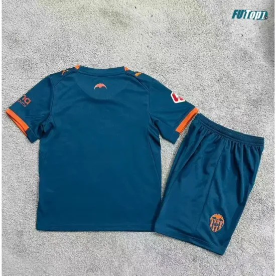 Camiseta Valencia Visitante 2026/2027 Azul Niño Kit con Parche La Liga