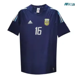 Camiseta Aimar 16 Argentina Visitante 2002 Azul Marino Retro