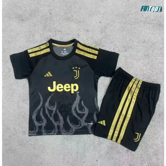 Camiseta Juventus Alternativo 2026/2027 Negro Niño Kit