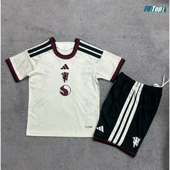 Camiseta Manchester United Alternativo 2026/2027 Blanco Niño Kit