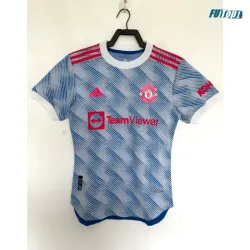 Camiseta Manchester United Visitante 2021/2022 Versión Jugador Azul Retro