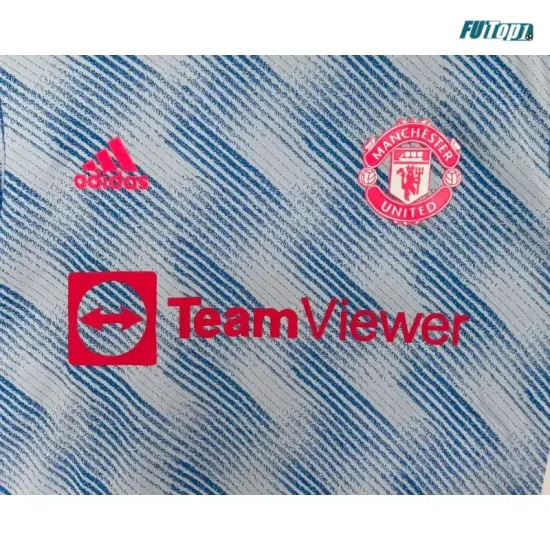 Camiseta Manchester United Visitante 2021/2022 Versión Jugador Azul Retro