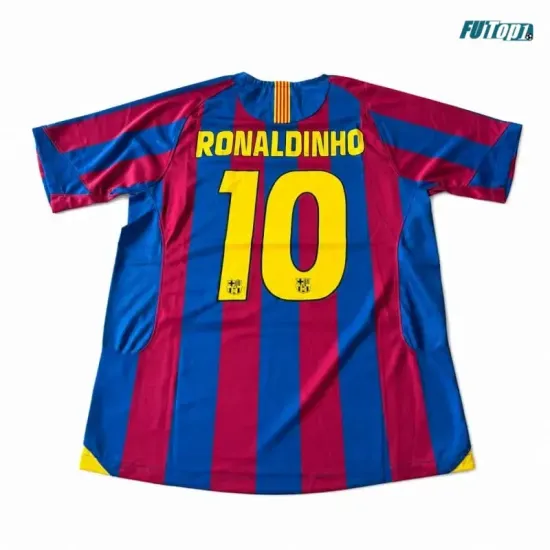 Camiseta RONALDINHO 10 Barcelona Local 2005/2006 Rojo/Azul Retro