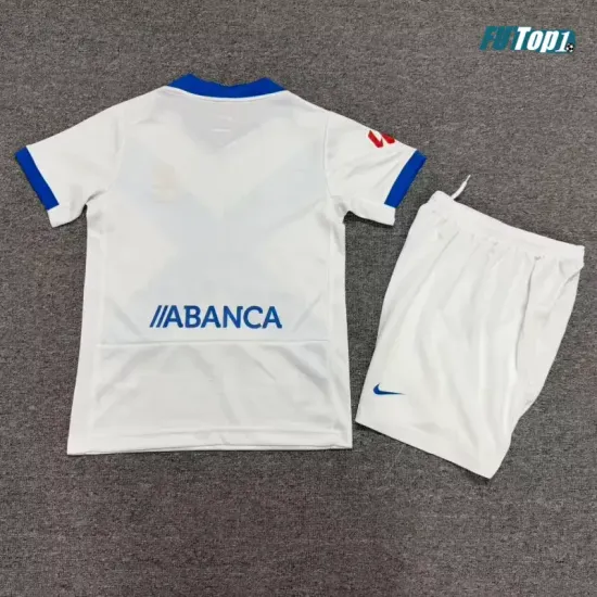 Camiseta Deportivo De La Coruna Alternativo 2026/2027 Blanco/Azul Niño Kit con Parche La Liga