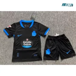 Camiseta Deportivo de La Coruña Visitante 2026/2027 Negro Niño Kit con Parche La Liga