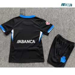 Camiseta Deportivo de La Coruña Visitante 2026/2027 Negro Niño Kit con Parche La Liga