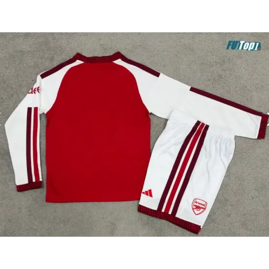 Camiseta Arsenal Local 2026/2027 ML Rojo/Blanco Niño Kit