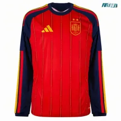 Camiseta España Local Mundial 2026 ML Rojo/Azul 2 Estrellas