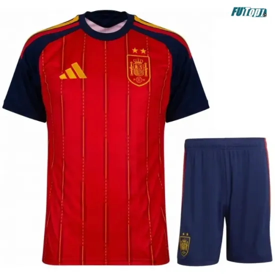 Camiseta España Local Mundial 2026 Rojo/Azul Niño Kit 2 Estrellas