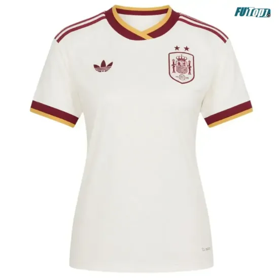 Camiseta España Visitante Mundial 2026 Blanco Mujer 2 Estrellas