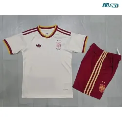 Camiseta España Visitante Mundial 2026 Blanco/Rojo Niño Kit 2 Estrellas