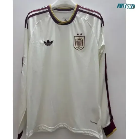 Camiseta España Visitante Mundial 2026 ML Blanco 2 Estrellas
