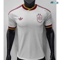 Camiseta España Visitante Mundial 2026 Versión Jugador Blanco/Rojo 2 Estrellas